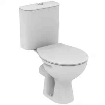 Alpha hlboká WC misa s duálnym splachovaním a splachovacou nádržou, biela, 370x640x765 mm