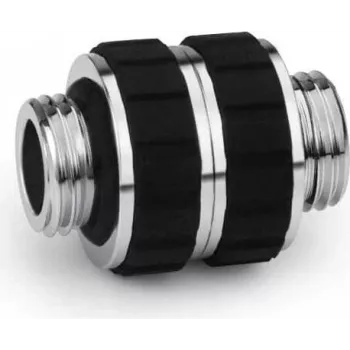 Alphacool Apex Grip adaptér s dvojitou vsuvkou G1/4 vonkajší závit na vonkajší závit otočný chróm 14918