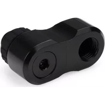 Alphacool Apex Grip Offset adaptér 27mm Dual 90° G1/4 vonkajší závit na vnútorný závit otočný čierny 14814