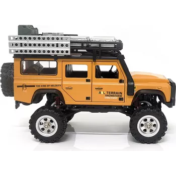 AMEWI D90X28 kovový Scale Crawler 4WD RC auto 1:28 žlté