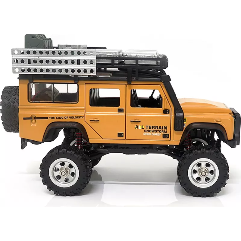 AMEWI D90X28 kovový Scale Crawler 4WD RC auto 1:28 žlté