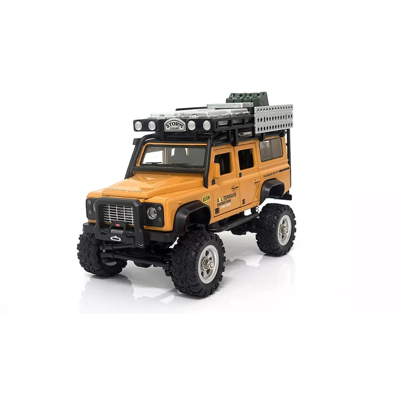 AMEWI D90X28 kovový Scale Crawler 4WD RC auto 1:28 žlté
