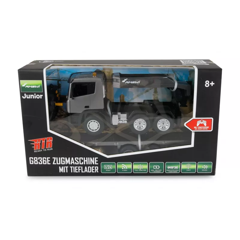 AMEWI RC stavebný traktor s návesom 1:24 RTR