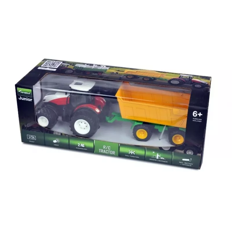 AMEWI RC traktor s vyklápacím prívesom mierka 1:24 2,4GHz 6-kanál Li-Ion 500mAh