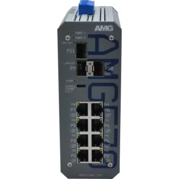 AMG Industrial Managed Switch, 8x 10/100 Mbps, DIN lišta, redundantné napájanie