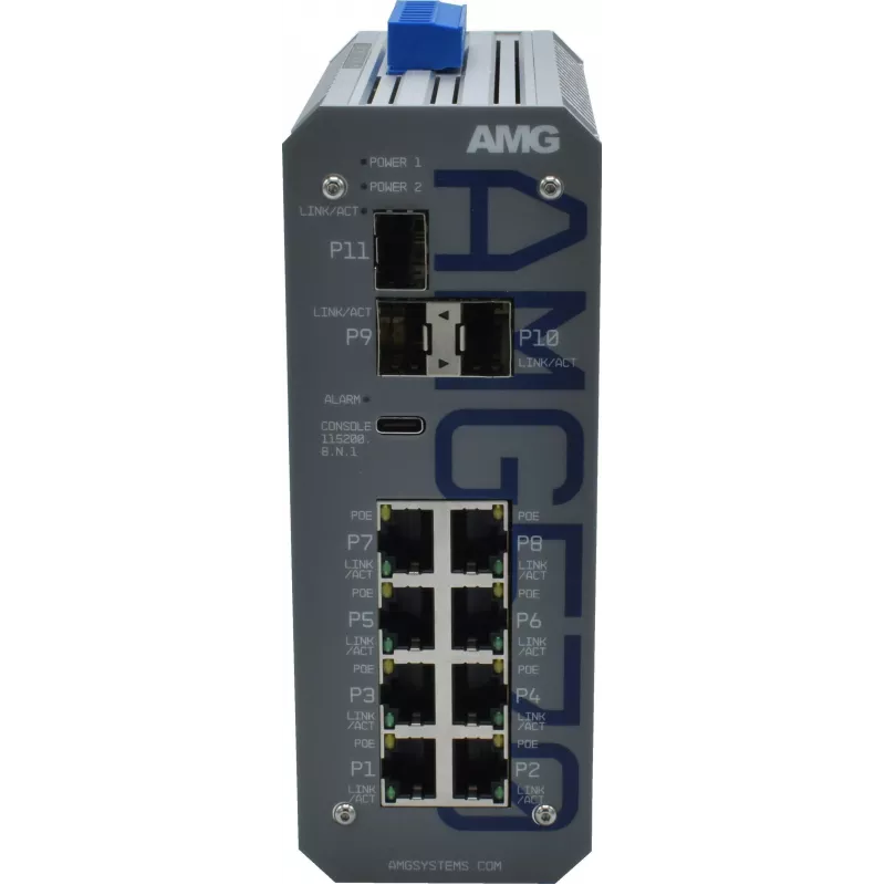 AMG Industrial Managed Switch, 8x 10/100 Mbps, DIN lišta, redundantné napájanie