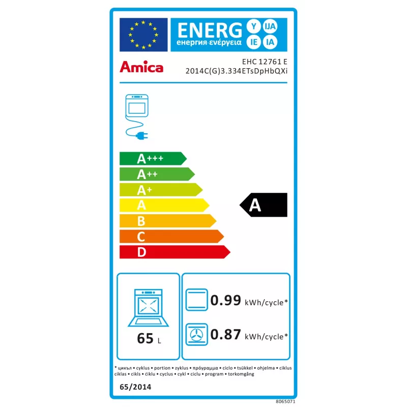 Amica EHC 12761 E vstavaná elektrická rúra a sklokeramická varná doska sada s nerezovým vzhľadom