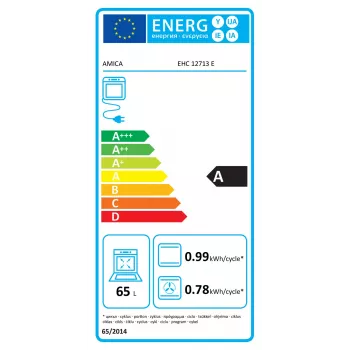 Amica EHC12713E set vstavaného sporáka s keramickou varnou doskou, 65 litrov, 8 funkcií, energetická trieda A, nerez