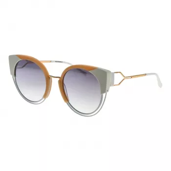 ANA HICKMANN dámske cat-eye slnečné okuliare AH3180-52P02 - Havana acetátový rám s hnedými gradientovými šošovkami - 53/22/145 mm