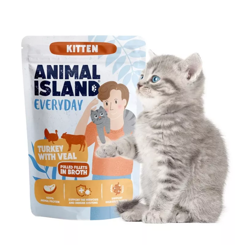 ANIMAL ISLAND mačiatko morčacie s teľacinou 85g