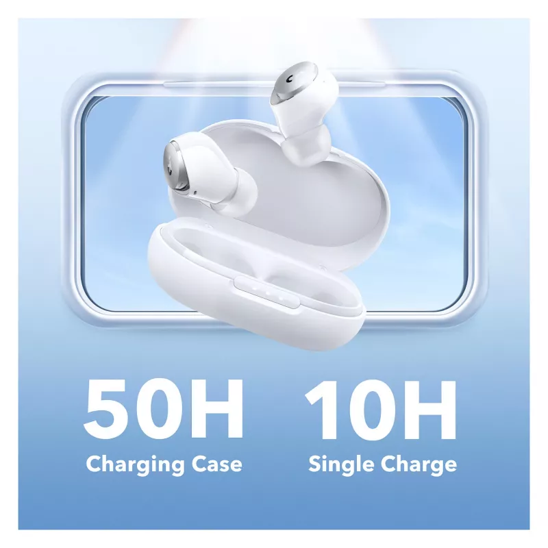 Anker Soundcore Space A40 True Wireless Noise Cancelling in-ear headset, Bluetooth 5.2, LDAC, IPX4, biela