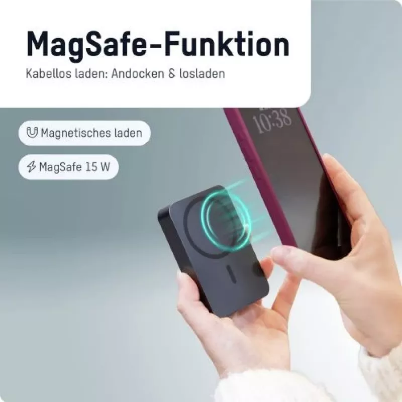 ANSMANN 1700-0199 10000 mAh bezdrôtová power banka antracitová