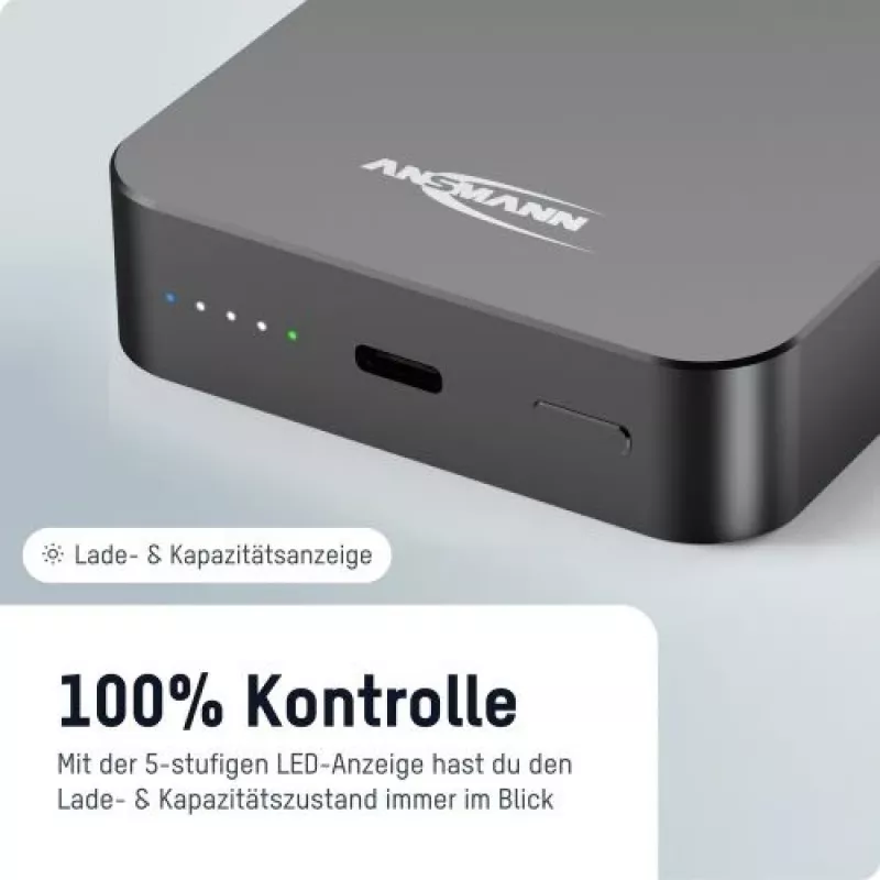 ANSMANN 1700-0199 10000 mAh bezdrôtová power banka antracitová