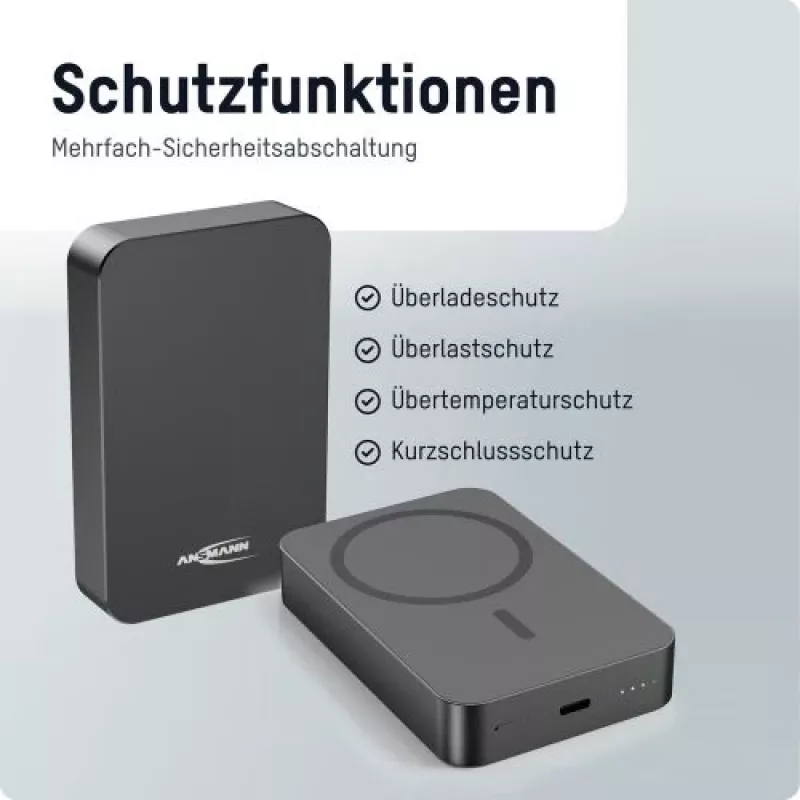 ANSMANN 1700-0199 10000 mAh bezdrôtová power banka antracitová