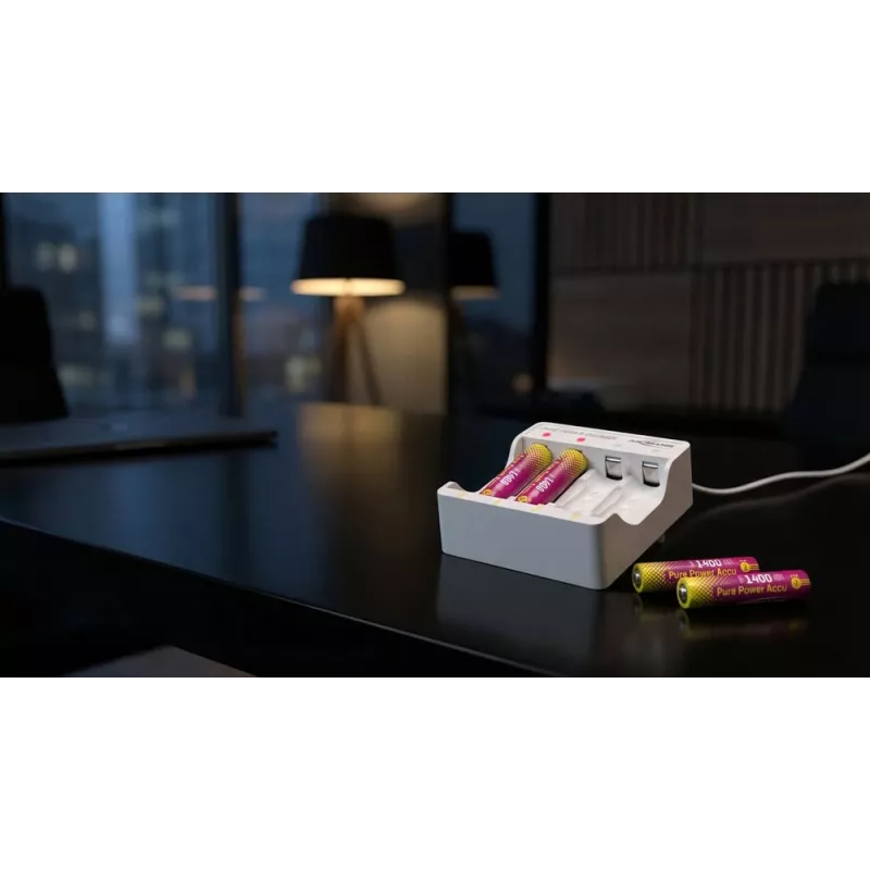 ANSMANN PurePower sada AAA nabíjačka so 4x AAA 800 mAh NiMH akumulátormi