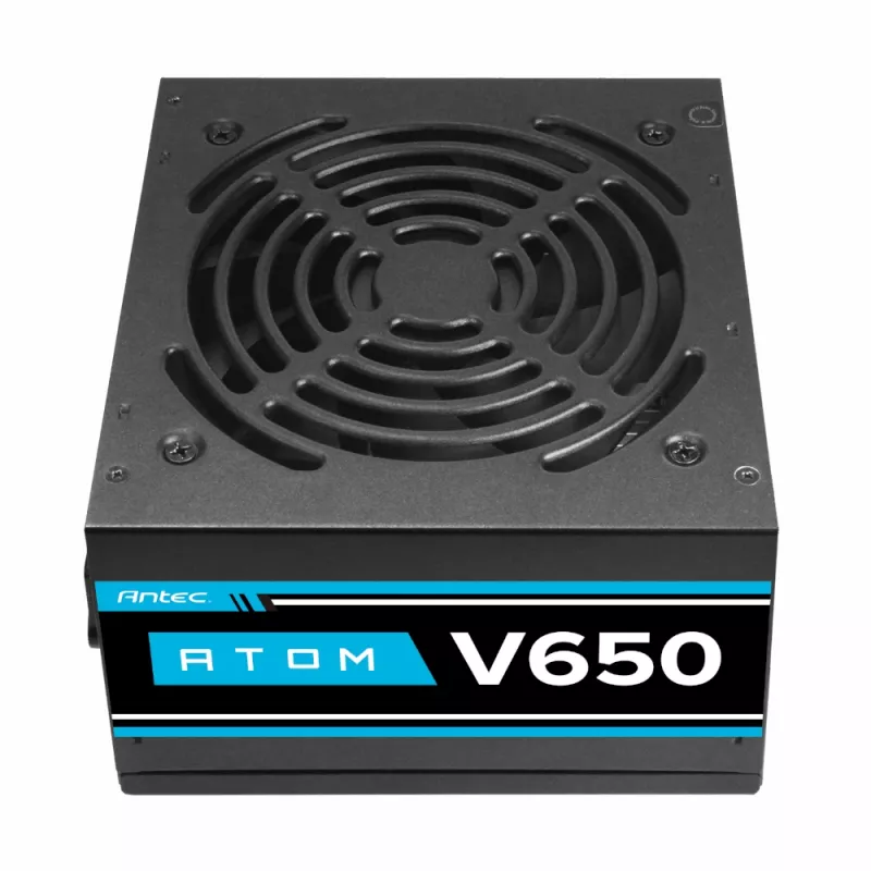 Antec Atom V650 neomodulárny napájací zdroj - 650W, 80 PLUS White, ATX, 120mm tichý ventilátor
