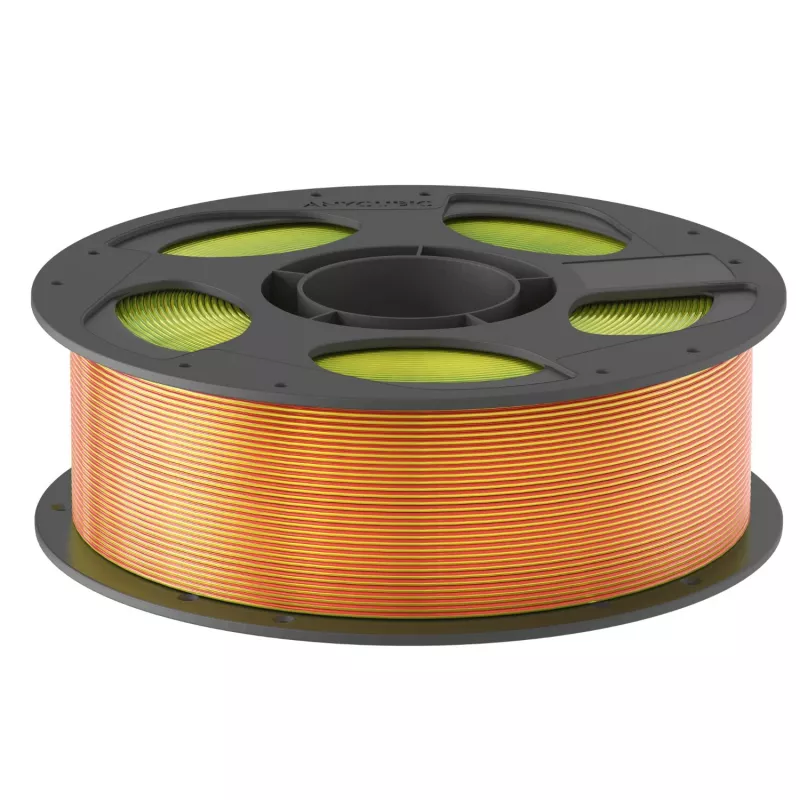 Anycubic AHSC15-103 PLA Silk filament, trojfarebný: červená/žltá/zelená