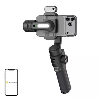 AOCHUAN S3 smartphone gimbal s AI sledovaním, LED dotykovým displejom, svetlom a powerbankou