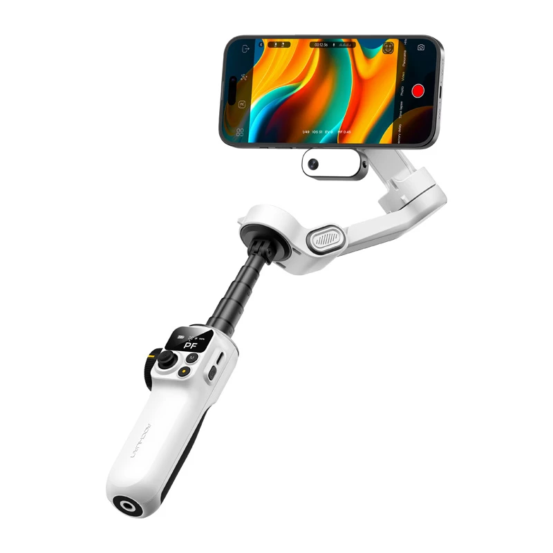 AOCHUAN Smart P2 3-osový gimbal stabilizátor s AI senzorom, Magsafe, LED, biely