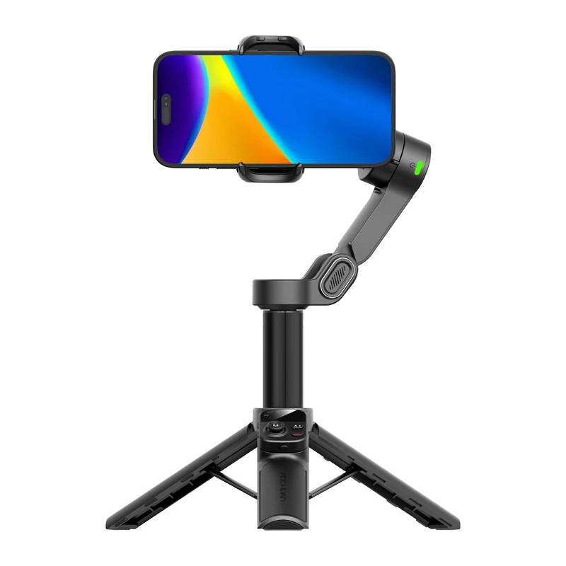 AOCHUAN Smart X3 AI Tracking gimbal stabilizátor s LED svetlom a selfie tyčou pre smartphone, čierny
