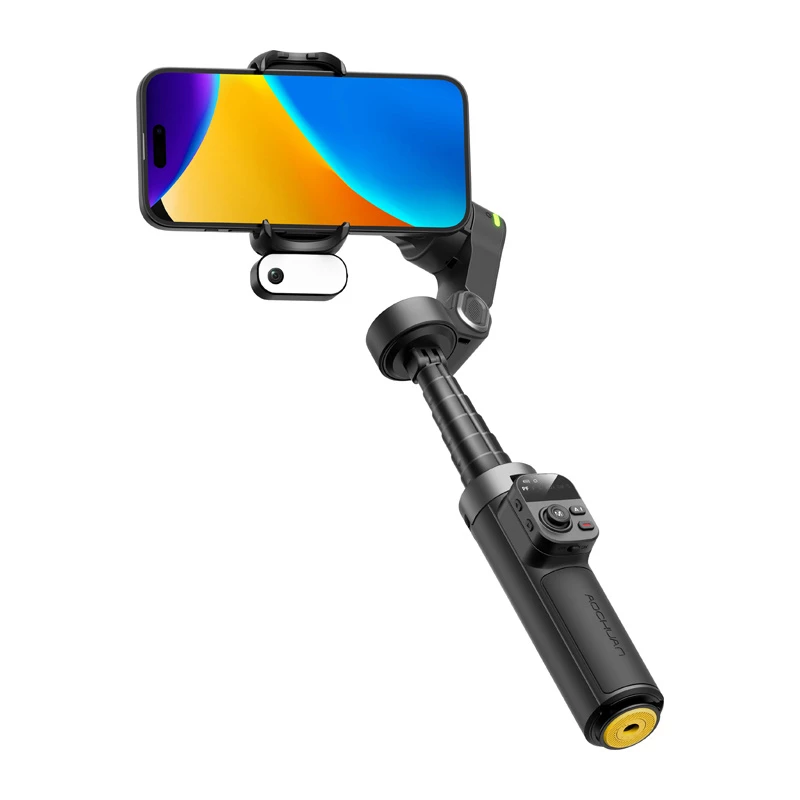 AOCHUAN Smart X3 AI Tracking gimbal stabilizátor s LED svetlom a selfie tyčou pre smartphone, čierny