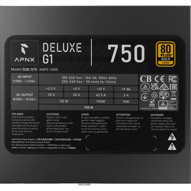 APNX DELUXE G1 750 (čierna, 750 Watt)