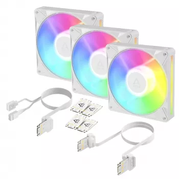 Arctic BioniX P14 A-RGB (biela) balenie 3 ks | 140-mm PWM ventilátor do skrine s A-RGB osvetlením, 400–2500 ot/min