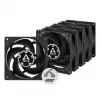 ARCTIC P8 PWM PST 80 mm ventilátor 5 ks balenie - čierna/biela