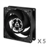 ARCTIC P8 PWM PST 80 mm ventilátor 5 ks balenie - čierna/biela