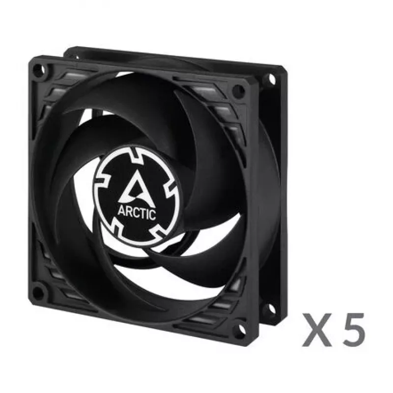 ARCTIC P8 PWM PST 80 mm ventilátor 5 ks balenie - čierna/biela
