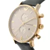 ARMANI AR0386 pánske Classic quartz analógové hodinky 40 mm strieborný ciferník hnedý kožený remienok
