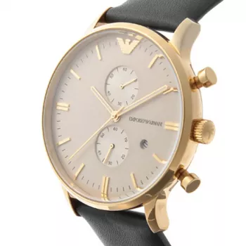 ARMANI AR0386 pánske Classic quartz analógové hodinky 40 mm strieborný ciferník hnedý kožený remienok