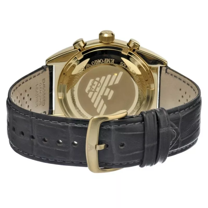 ARMANI AR0386 pánske Classic quartz analógové hodinky 40 mm strieborný ciferník hnedý kožený remienok