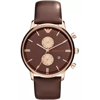 ARMANI AR0387 pánske hodinky quartz chronograf 42mm čierny ciferník kožený remienok