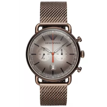 ARMANI AR11169 pánske chronografové hodinky 43 mm čierny ciferník kožený remienok