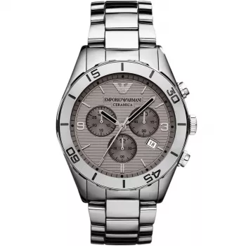 ARMANI AR1462 pánske keramické hodinky 43mm čierny ciferník chronograph