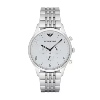 ARMANI AR1879 pánske analógové quartz hodinky 43 mm puzdro z nehrdzavejúcej ocele čierny kožený remienok