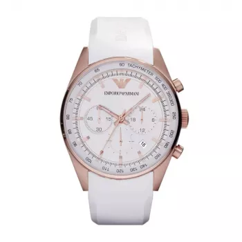 ARMANI AR5979 unisex quartz chronograf hodinky 43 mm nehrdzavejúca oceľ čierny ciferník