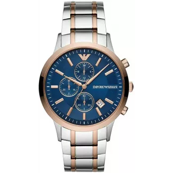 ARMANI AR80025 pánske quartz chronograph hodinky 43mm nerezová oceľ modrý ciferník