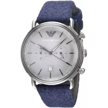 ARMANI pánske AR11144 chronograph nerezové hodinky 43 mm modrý ciferník