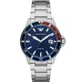 ARMANI pánske hodinky AR11339 42 mm oceľ quartz chronograf čierny ciferník kožený remienok