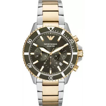 Armani pánske hodinky AR11361 42mm nerez oceľ mesh čierny ciferník chronograph