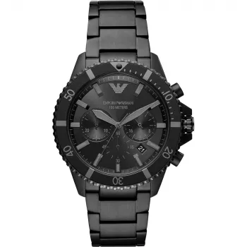 ARMANI pánske chronograf AR11363 oceľové hodinky 43mm čierny ciferník