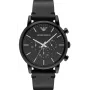 Armani Renato pánske chronografové hodinky AR1918 46 mm čierny ciferník kožený remienok