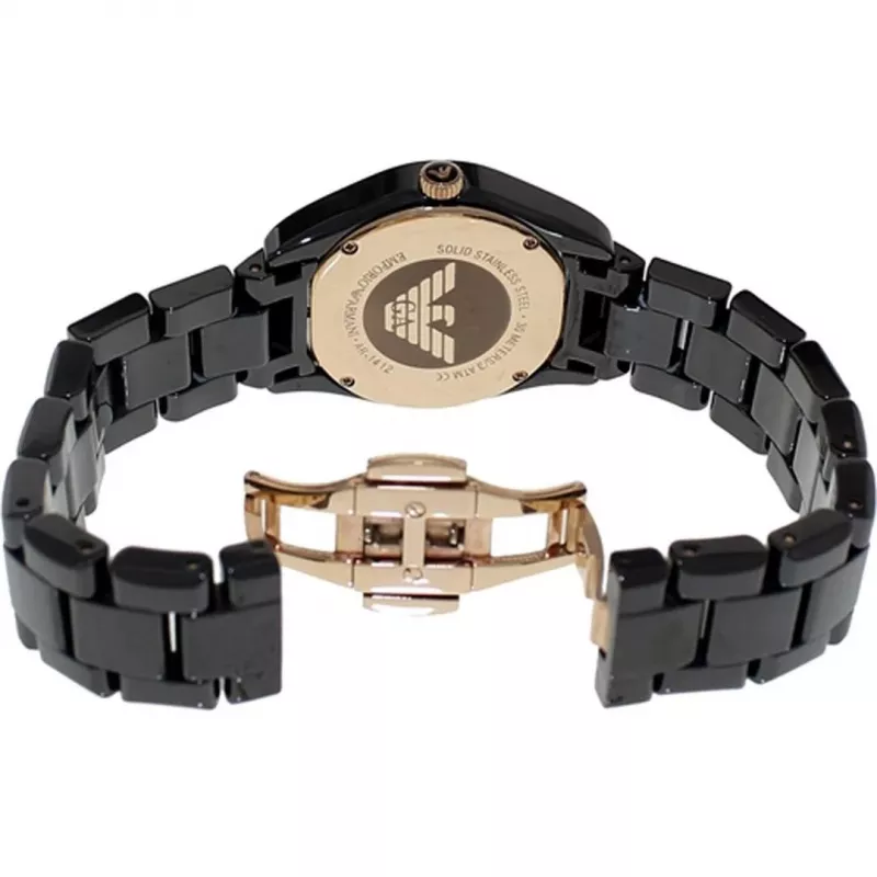 ARMANI dámske hodinky AR1412 quartz chronograf 35 mm čierna keramika
