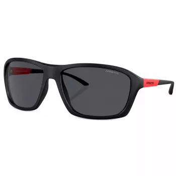 Arnette AN4329-275887 pánske obdĺžnikové slnečné okuliare, matný čierny rám, sivé sklá, 63 mm