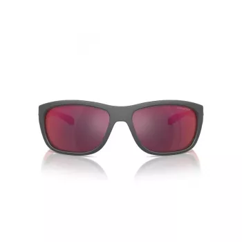 ARNETTE AN4337-28706Q pánske obdĺžnikové slnečné okuliare matná čierna sivá zrkadlová 63 mm