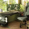Arozzi Arena Large Gaming Desk – Forest Green (nastaviteľná výška, mikrovláknová podložka pod myš)