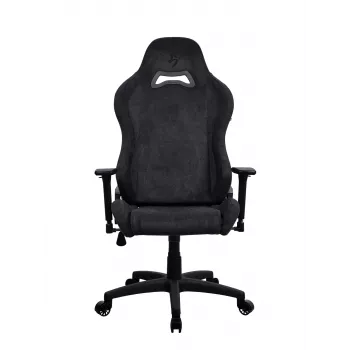 Arozzi Torretta Soft Fabric herná stolička – úplne čierna, kovový rám, trieda 4 plynová vzpera, 3D podrúčky