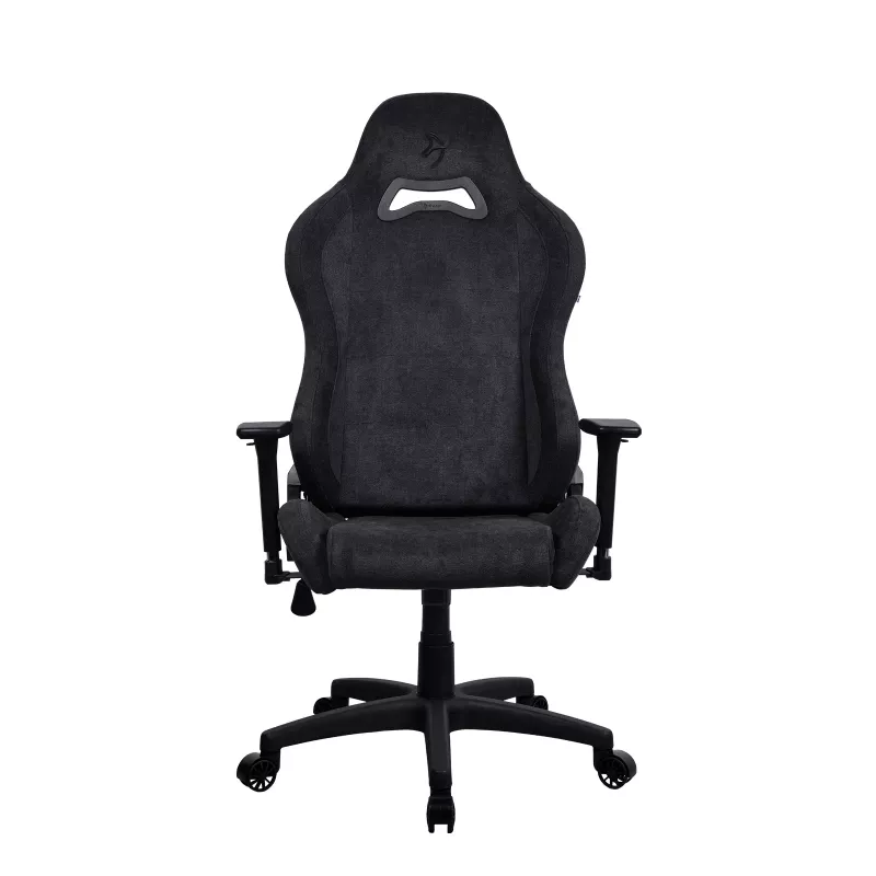 Arozzi Torretta Soft Fabric herná stolička – úplne čierna, kovový rám, trieda 4 plynová vzpera, 3D podrúčky